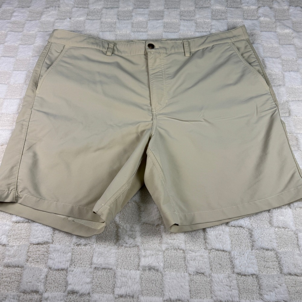 Turtleson Mens Khaki Golf Shorts‎ Size 40 Flat Front Stretch Performance